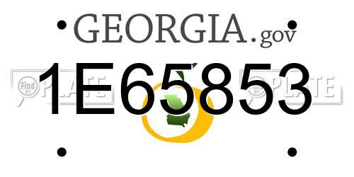 1E65853 Georgia License Plate