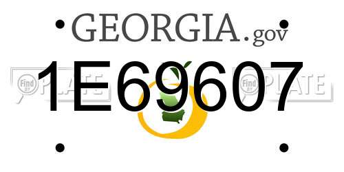 1E69607 Georgia License Plate