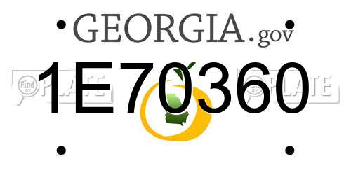 1E70360 Georgia License Plate