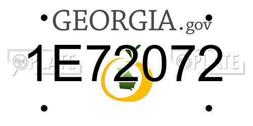 1E72072 Georgia License Plate