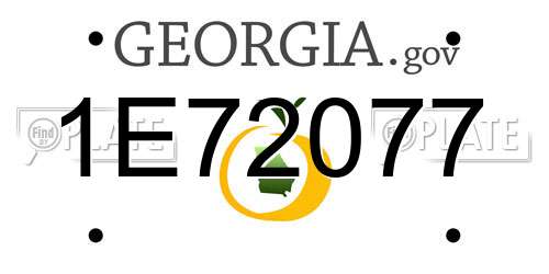 1E72077 Georgia License Plate