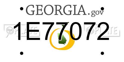 1E77072 Georgia License Plate