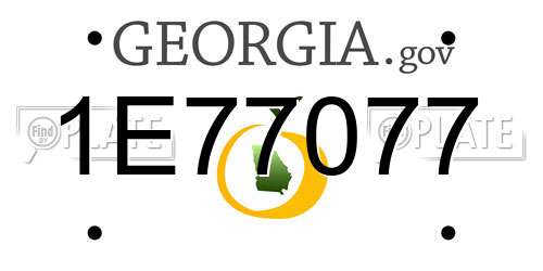 1E77077 Georgia License Plate