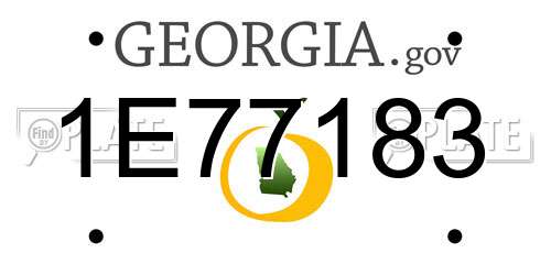 1E77183 Georgia License Plate
