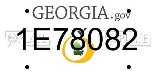 1E78082 Georgia License Plate