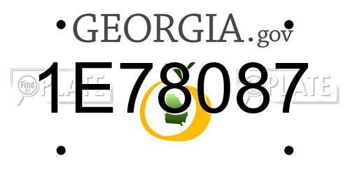 1E78087 Georgia License Plate