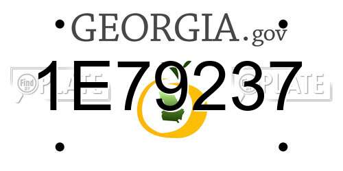 1E79237 Georgia License Plate