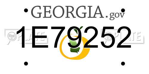1E79252 Georgia License Plate