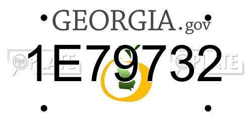 1E79732 Georgia License Plate