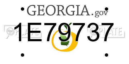1E79737 Georgia License Plate
