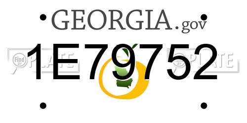 1E79752 Georgia License Plate