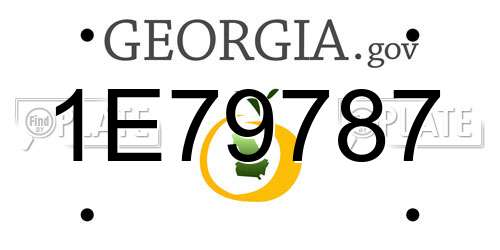 1E79787 Georgia License Plate