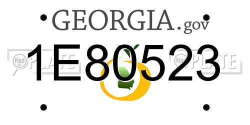 1E80523 Georgia License Plate