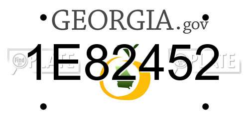 1E82452 Georgia License Plate
