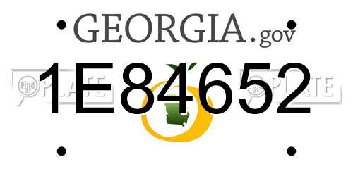 1E84652 Georgia License Plate