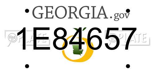 1E84657 Georgia License Plate