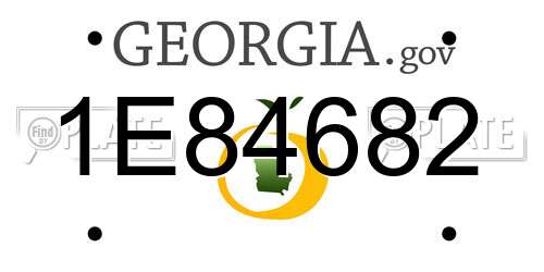 1E84682 Georgia License Plate