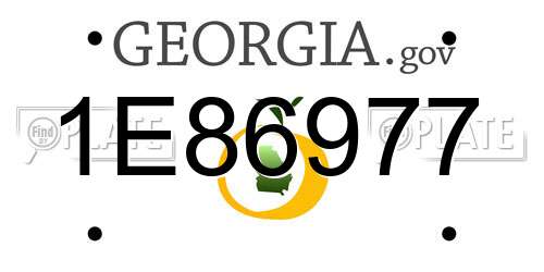 1E86977 Georgia License Plate