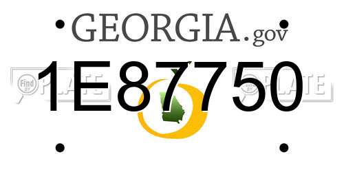1E87750 Georgia License Plate