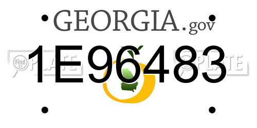 1E96483 Georgia License Plate