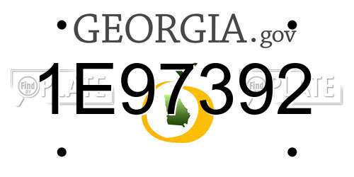 1E97392 Georgia License Plate