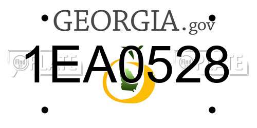 1EA0528 Georgia License Plate