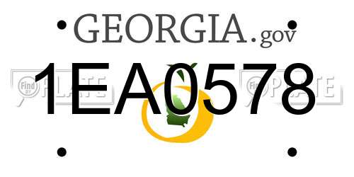 1EA0578 Georgia License Plate