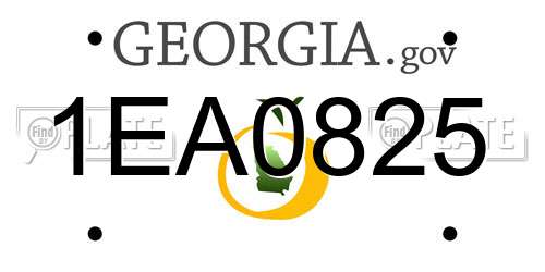 1EA0825 Georgia License Plate