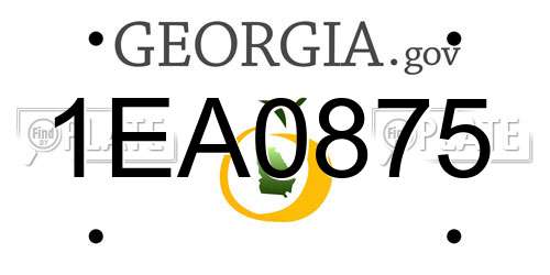 1EA0875 Georgia License Plate