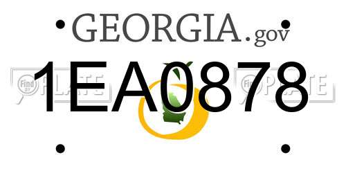 1EA0878 Georgia License Plate