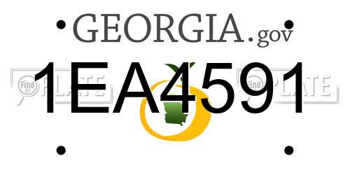 1EA4591 Georgia License Plate