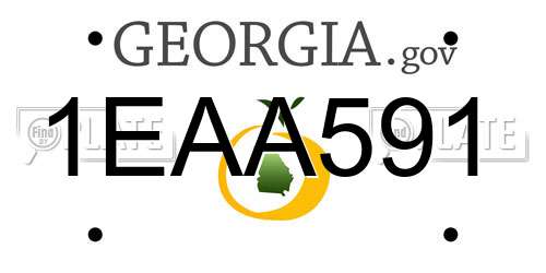 1EAA591 Georgia License Plate