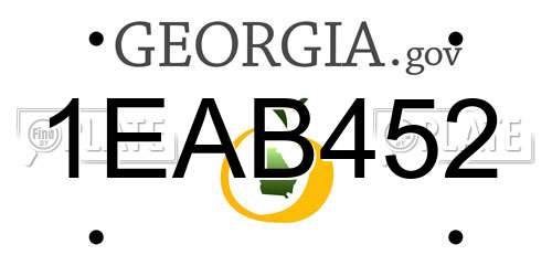 1EAB452 Georgia License Plate