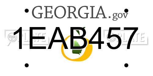 1EAB457 Georgia License Plate