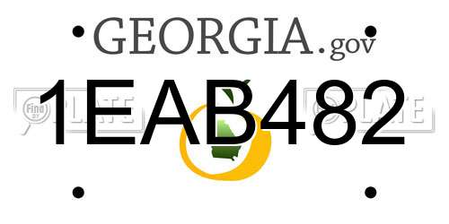 1EAB482 Georgia License Plate