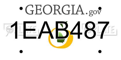 1EAB487 Georgia License Plate