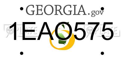 1EAO575 Georgia License Plate
