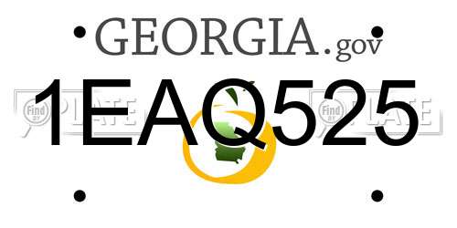 1EAQ525 Georgia License Plate