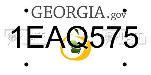 1EAQ575 Georgia License Plate