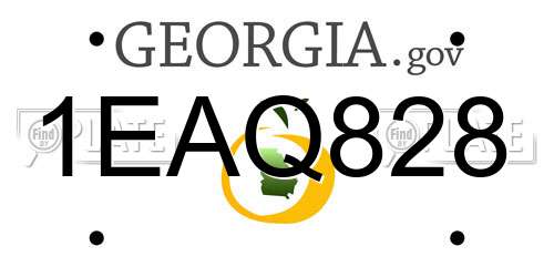 1EAQ828 Georgia License Plate