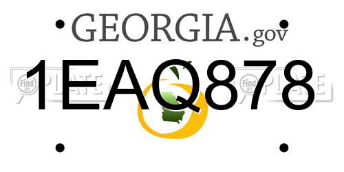 1EAQ878 Georgia License Plate