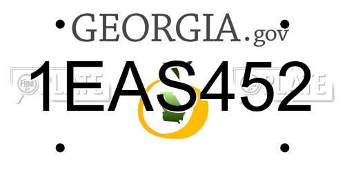 1EAS452 Georgia License Plate