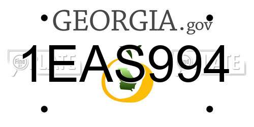 1EAS994 Georgia License Plate