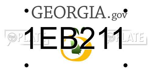 1EB211 Georgia License Plate