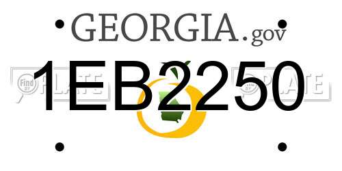 1EB2250 Georgia License Plate