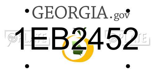 1EB2452 Georgia License Plate