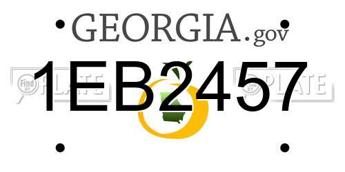 1EB2457 Georgia License Plate