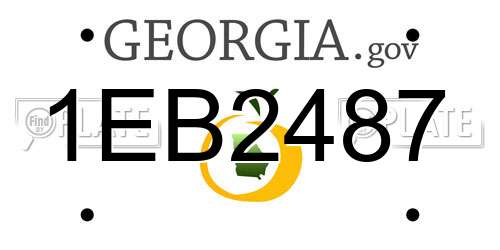 1EB2487 Georgia License Plate