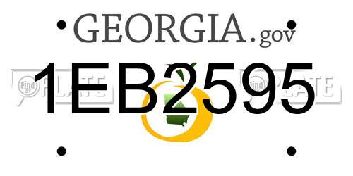 1EB2595 Georgia License Plate
