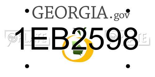 1EB2598 Georgia License Plate